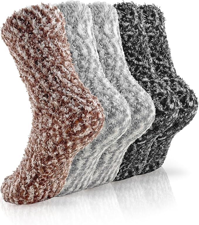 TEHOOK Warm & Cozy Valentines Gifts for Women, Fluffy Fuzzy Plush Sleeping Slipper Socks - Soft Warm Fabric