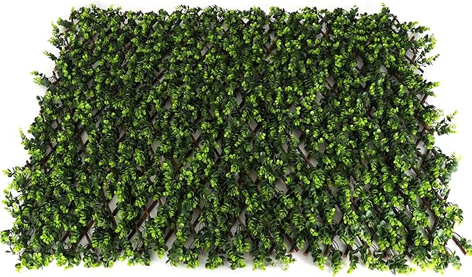 3rd Street Inn™ Leaf Trellis - Bamboo Greenery Panel - Boxwood and Ivy Privacy Fence Substitute - DIY Flexible Fencing (4, Wintergreen)