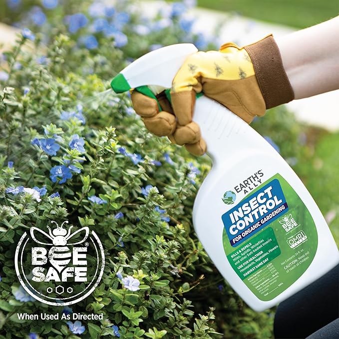Earth's Ally Outdoor Indoor Plant Insecticide Spray - Ready-to-Use Insecticidal Soap for Plants - Non-Toxic Insect Repellent Pest Control for Spider Mite, Aphid, Mealybug - Bee, Pet, Kid Safe - 24 Oz