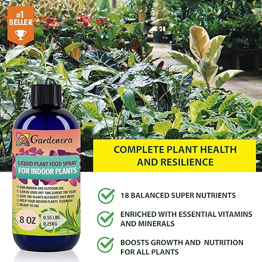 Gardenera Plant Growth Superfood for ZZ Plants with 18 Essential Vitamins & Minerals - Organic Plant Food Fertilizer - Micro-Fungi and Bio-Organisms for ZZ Plant Care & Growth Enhancement - 32oz