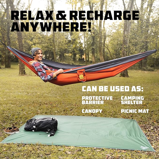 Wise Owl Outfitters Camping Tarp – Waterproof Ultralight Ground Sheet, Tent Footprint & Tent Accessories for Campers, Backpackers, Hammocks & Outdoor Adventure Gear