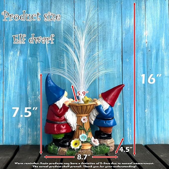 Solar Gnome Garden Statues，LED Lights Outdoor with 7 Multi-Color Changing Modes Solar Garden Decor Yard Lights Outside Patio Lawn, Gifts for Mom Grandma Women Birthday