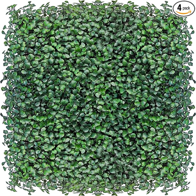 ODTORY Artificial Grass Wall Panels Backdrop: 40"x40" (10.8 sqft) UV-Anti New Bottom Plate Greenery Boxwood Panels for Indoor Outdoor Green Wall Decor & Ivy Fence Covering Privacy