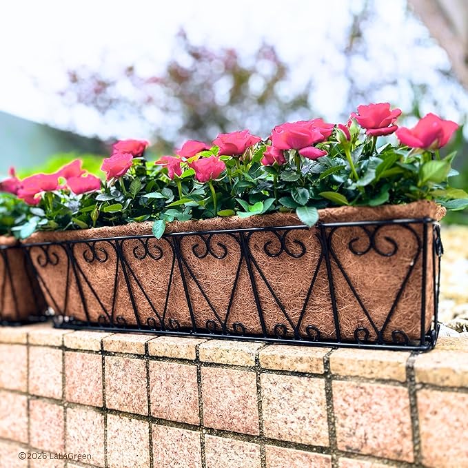 LaLaGreen 30" (2 Pack, Rectangular) Coco Liners for Planter – Large Coir Husk Replacement for Window Box, Wall Mount Pot, Trough Basket, Garden Outdoor Use – Multi Sizes 16/30 Inch & Different Shapes
