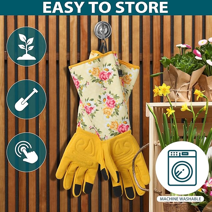 Gardening Gloves for Women Long Sleeve Garden Gloves Ladies Light Protective Gloves for Yard & Outdoor Work