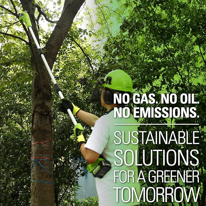 Greenworks 24V 8" Cordless Polesaw (Great For Pruning and Trimming Branches / 200+ Compatible Tools), Tool Only