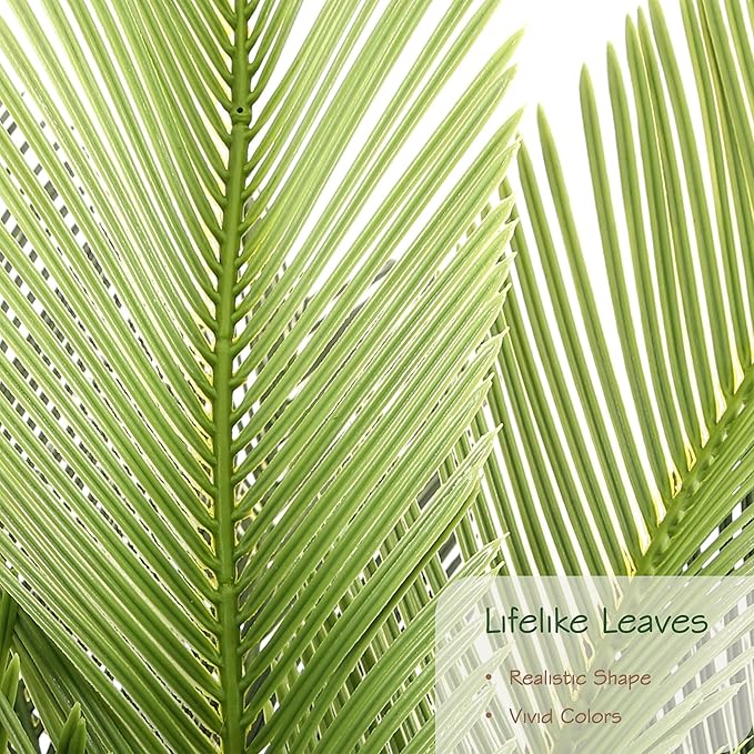 Bellacat 6ft UV Resistant Faux Sago Palm Tree with Natural & Lifelike Bark, 72in Super Full Artificial Cycad Tree with Realistic Leaves for Home Office Patio Porch Front Door Decor.