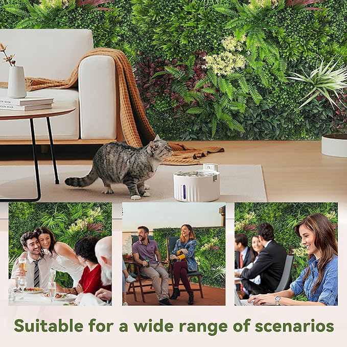 DOPGIB Artificial Ivy Wall Boxwood Roll: 40"x120" UV Resistant Green Leaves Faux for Interior Backdrop,Garden and Indoor Outdoor Wall&Fence Covering Privacy, Party Wall Fence Decor
