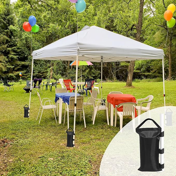 EAGLE PEAK Heavy-Duty Instant Canopy Sand Bags, 4-Pack, Weight Bags Anchor kit for Pop-up Tent Gazebo, Black (Without Sand)