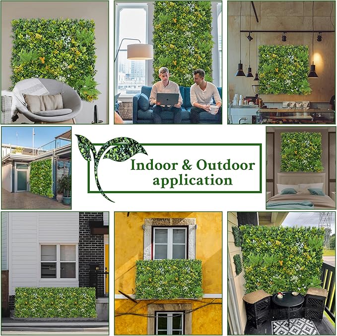 ODTORY Artificial Boxwood Hedges Panels Roll:40'' x 120'' UV-Anti Faux Greennery Grass Wall Privacy Backdrop Fence Screen for Garden Fence Covering Privacy, Outdoor Indoor Home Decor