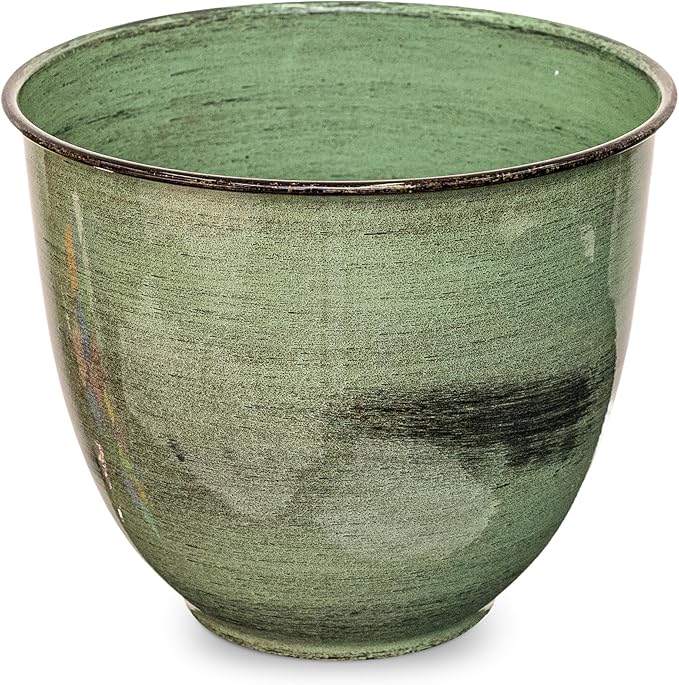 Headwind Glazed Ironstone Hamilton Collection Decorative Plant Pot – 6" Evergreen Pot – Lightweight & Durable with Drainage Flower Pots for Indoor Plants & Outdoor Planter Use by Robert Allen