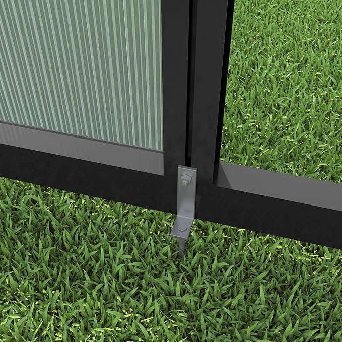 7.2FT High 6.1*6.1FT Greenhouse for Outdoors, Polycarbonate Greenhouse with Stronger Wind Protection and Roof Vent,Walk-in Large Aluminum Sunroom Winter Proof,Black