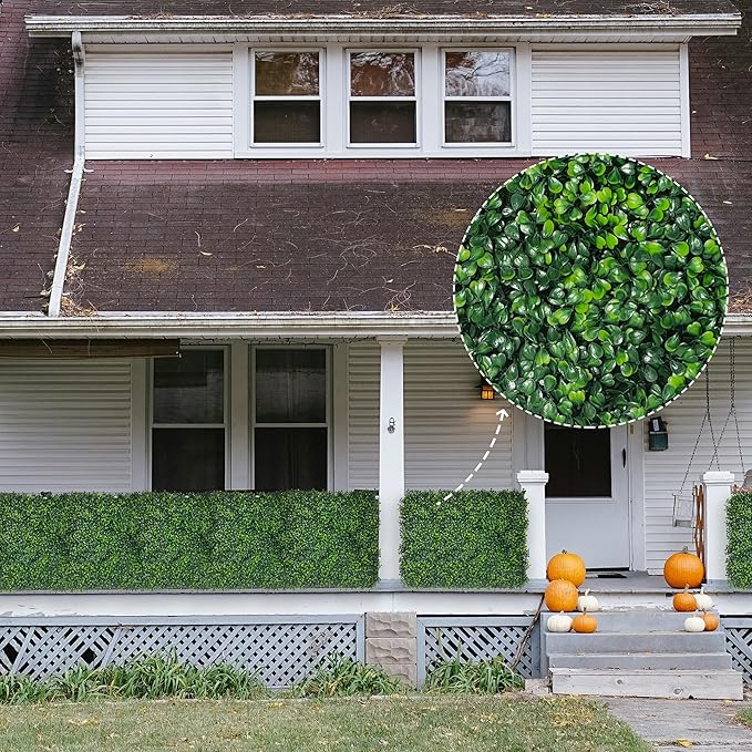 DOPGIB Artificial Ivy Privacy Fence Screen:48"x 120" (40 SQFT) 4-Layer Leaf UV-Anti Faux Greenery Boxwood Backdrop Ivy Vine Leaf Fence Panels for Outdoor, Indoor, Garden,Backyard and Decor
