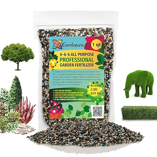 Gardenera 6-6-6 All-Purpose Professional Plant Food Fertilizer | Ideal for Winter Care & Spring Feeding, Perfect Balanced NPK for Indoor and Outdoor Plants [12 OZ]