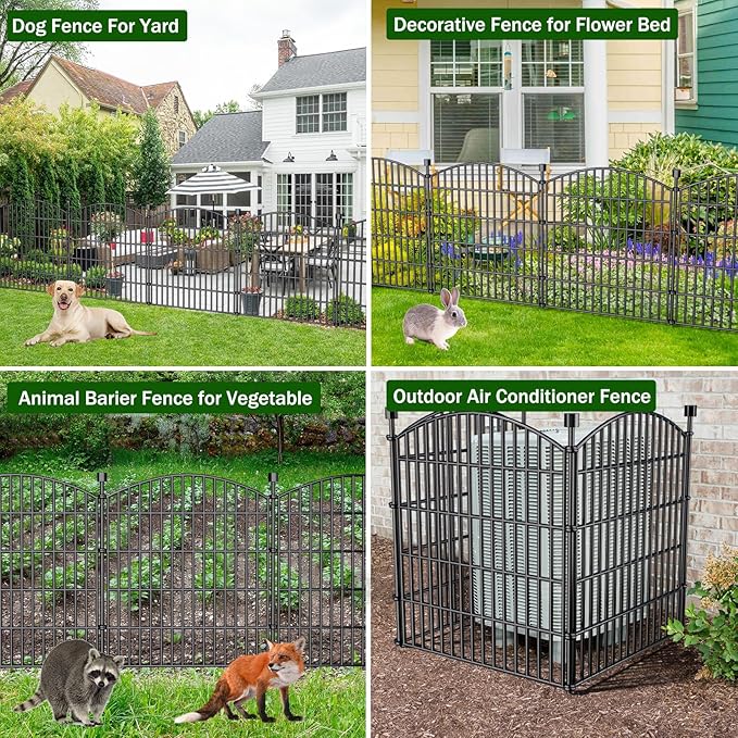 15 Panels Decorative Garden Fence - 32 in (H) x 35.4 ft (L) No Dig Dog Fence Outdoor for Yard, Rustproof Tall Garden Fencecing Panels, Animal Barrier Suitable for Yard Border, Patio, and Outdoor Use