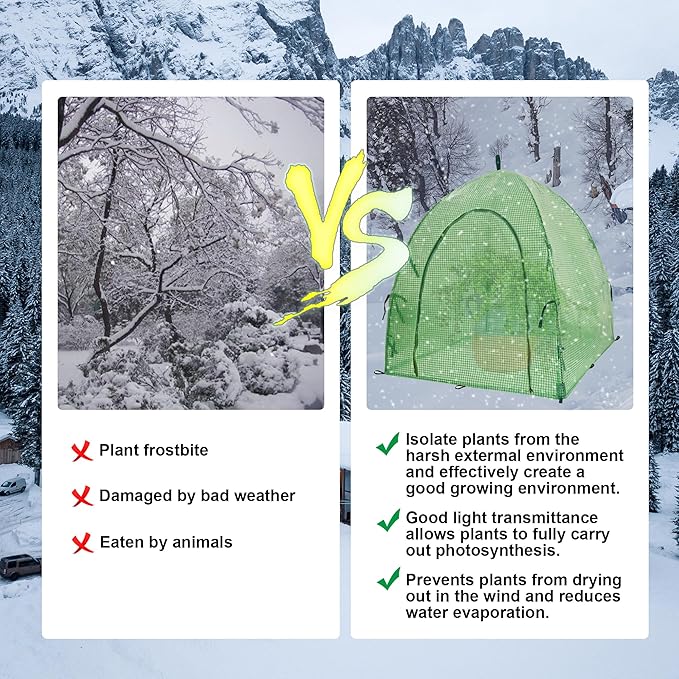 59″*59″*60″ Large Winter Plant Warm Covers with Air Hole for Raised Bed- Warm Tent Freeze Protection Humidity Domes for Germination, Seedling Propagation Protecting Plants from Animals