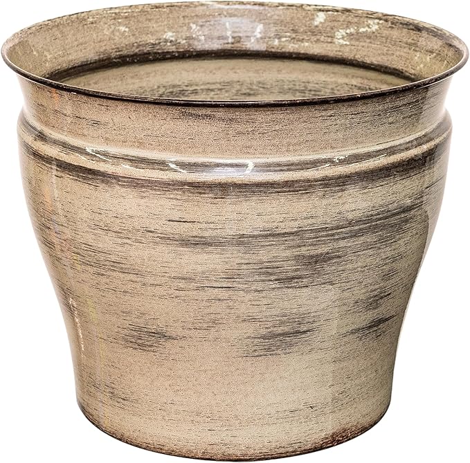 Headwind Glazed Ironstone Vanhorne Collection – 12" Papyrus Beige Decorative Plant Pot – Lightweight & Triple Coated w/Drainage Flower Pot for Indoor Plants & Outdoor Planter Use by Robert Allen