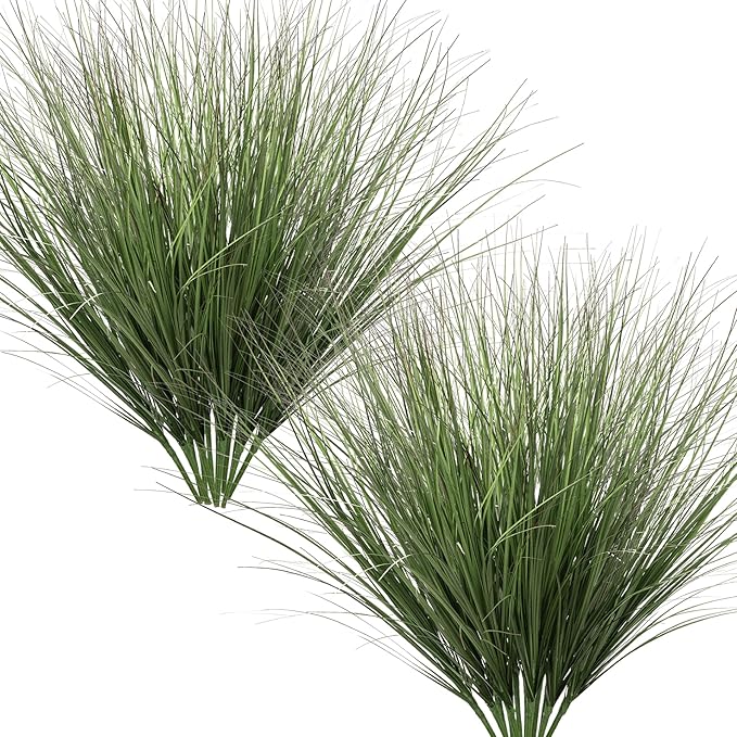 Uqueeten 24PCS Fake Plants Artificial Wheat Grass Greenery Plastic Plants Fake Grass Artificial Plants for Outdoor Decor Artificial Grass Plant with Greenery Stems for Indoor Home Decoration 26.4"