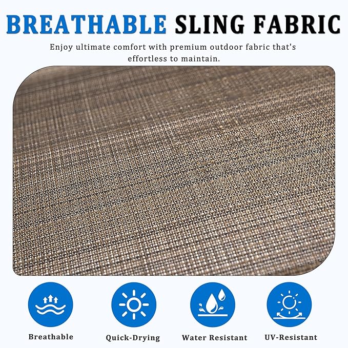 Patio Swivel Chairs Set of 6, All-Weather Metal Outdoor Dining Set with Breathable Mesh Seat, Lightweight Mocha Swivel Bistro Chairs for Garden, Deck, Porch - Cool & Comfortable Relaxation