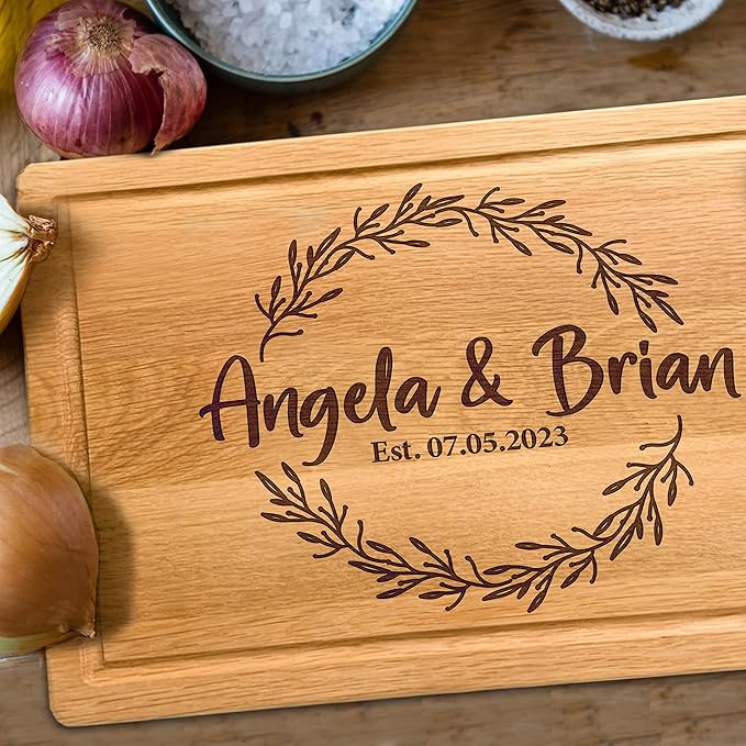 Wedding Registry Gift 2025, Personalized Cutting Board, Gift for Couples,Christmas, Wedding, Anniversary Custom Sign for New Home, Housewarming Gifts for Women, Couple Cutting Board