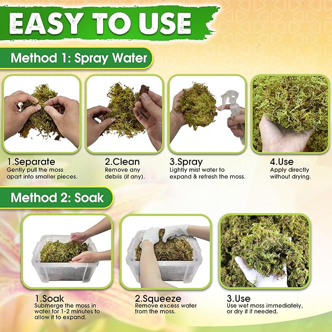 DUSPRO Dried Moss for Potted Plants, Forest Orchid Moss for Potting Mix, Sphagnum Potting Moss for Plants Indoor, Real Moss Soil Cover for Houseplant (5 OZ)