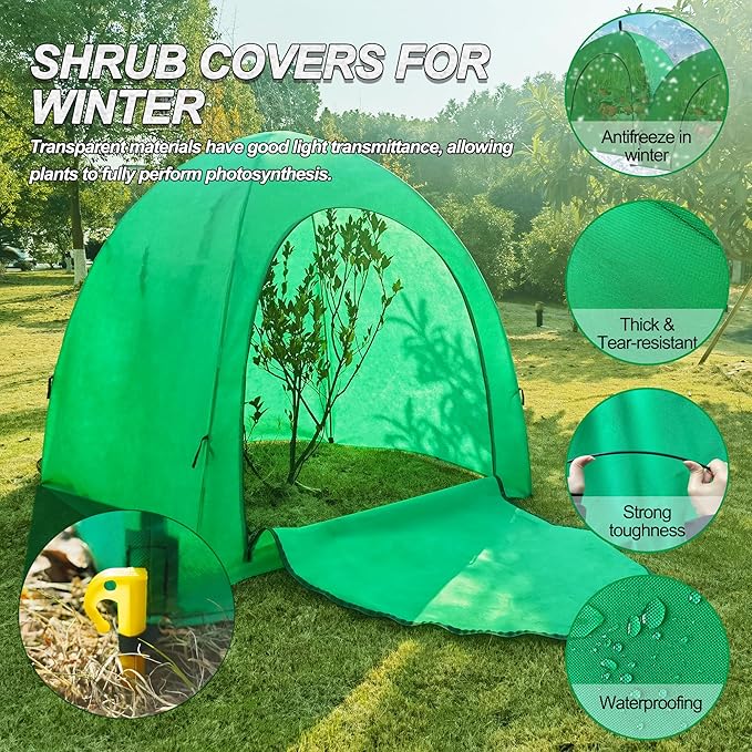 59″*59″*60″ Large Winter Plant Warm Covers with Air Hole for Raised Bed- Warm Tent Freeze Protection Humidity Domes for Germination, Seedling Propagation Protecting Plants from AnimalsV 2PCS