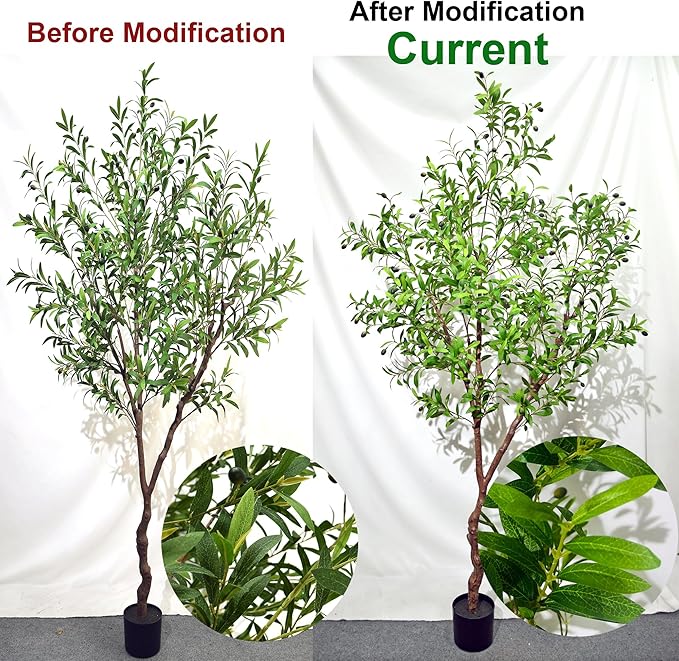 Niwellveb Faux Olive Tree Fake Tree Artificial Indoor 7 Feet (84 inches) Realistic Potted Silk Indoor Large Fruit for Home Offices, Living Rooms, Bedrooms, Stairs and Foyer Decor
