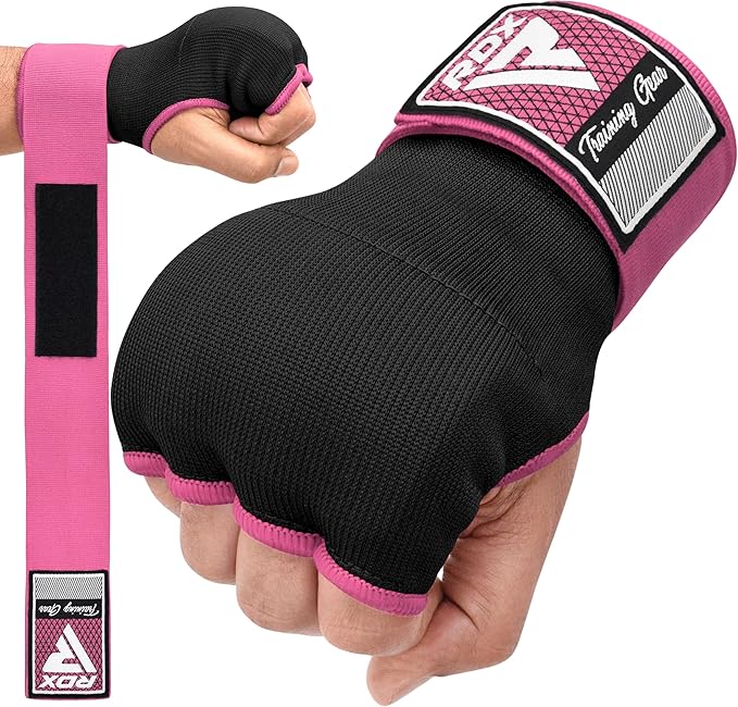 RDX Gel Boxing Hand Wraps Inner Gloves Men Women, Quick 100cm Long Wrist Straps, Elasticated Padded Fist Under Mitts Protection, Muay Thai MMA Kickboxing Martial Arts