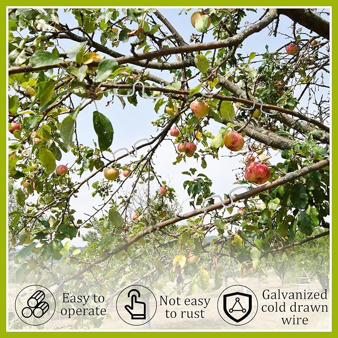 50 Pcs Fruit Tree Limb Spreaders Plant Tying Machine Puller Branchs Preaders Plum Tree Open Angle Pull Branch Stereotyped Tying Bending Farm Tools, M-5.12(Inch), Galvanized