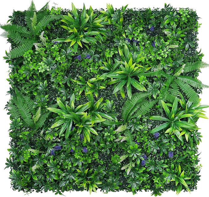 Yangrass 12pcs 20''x20'' Grass Wall Panels, Artificial Hedge Panels Greenery Wall, UV Protected Faux Grass Backdrop Privacy Fence Screen, Greenery Wall for Outdoor Indoor Garden Birthday Wedding Decor