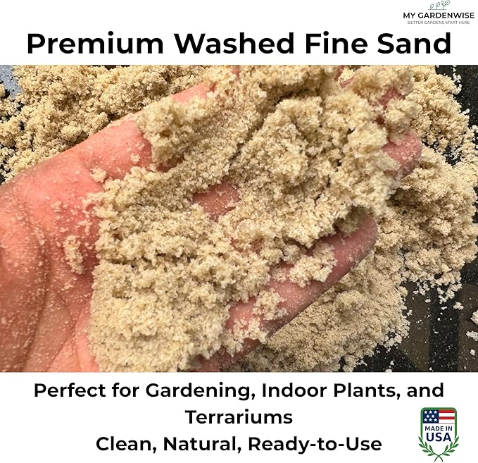 GARDENWISE Fine Sand for Plants – Horticultural Sand for Succulents, Cactus, Potting Mixes, Terrariums & Decorative Indoor Gardens, Made in USA (3 quarts - 8.4 lbs)