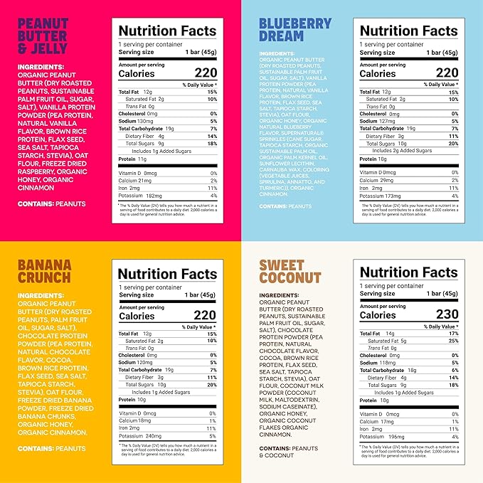 FROPRO Snack Bar - Peanut Butter Snack Bars - Gluten Free, Dairy Free, Soy Free, Non GMO, Plant Based Protein Snacks Bar - Crave-worthy & Great On-the-Go | Variety, 12 Flavors, 24 Pack