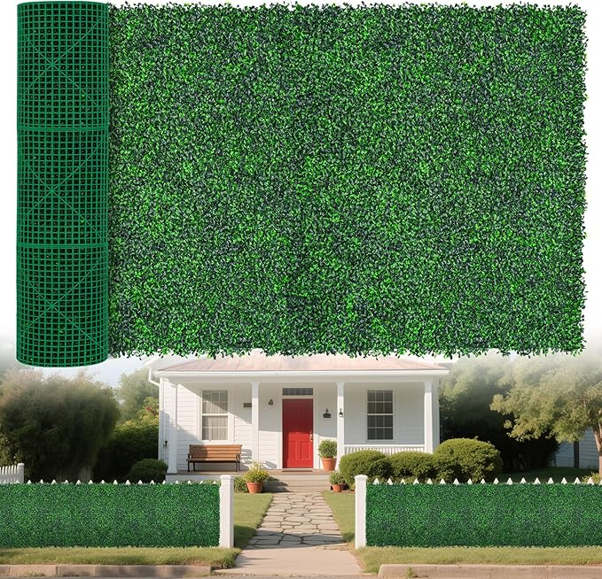 Yangrass Artificial Greenery Wall Rolls,48"x 120"(40 sq.ft) UV-Anti Faux Ivy Leaves Privacy Fence Screen Grass Wall Roll Panels for Indoor Home Decor and Outdoor Garden Backyard