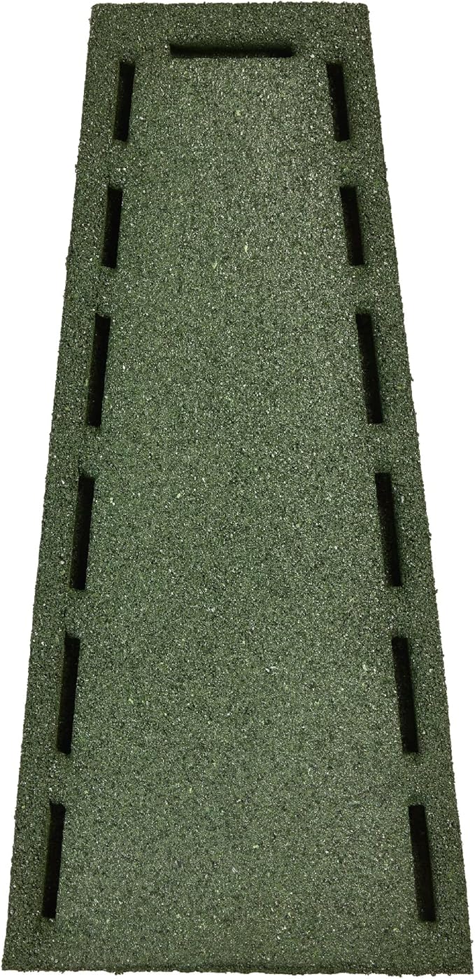 Rubberific 2 Pack Premium Rubber Downspout Splash Block, Rain Guard, Stone Textured Drain Extender (Green)