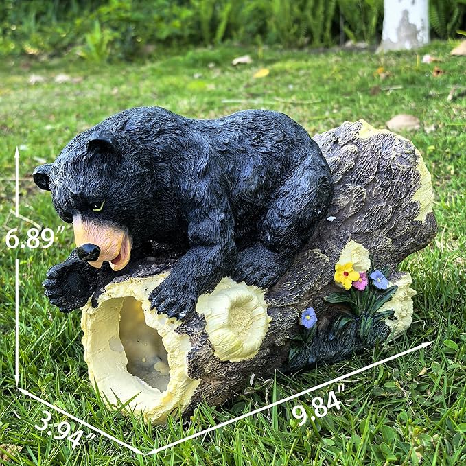 Decorative Gutter Downspout Extensions Statue,3" x 4" Downspout Extension Sculpture,Bear Decorative Rain Gutter Downspout Extension Figurine Decor Sculpture for Lawn Yard