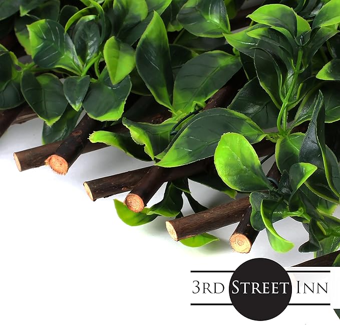 3rd Street Inn Gardenia Leaf Trellis 4-Pack - Bamboo Greenery Panel - Boxwood and Ivy Privacy Fence Substitute - DIY Flexible Fencing (Gardenia)