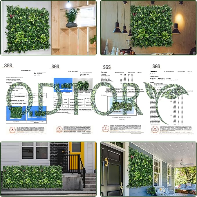 ODTORY Artificial Boxwood Panels: 40" x 120" (33.5 sqft) UV-Anti Fake Grass Ivy Privacy Hedge Greenery Backdrop Fence Wall Screen for Garden Fence Covering Privacy, Outdoor Indoor Home Decor