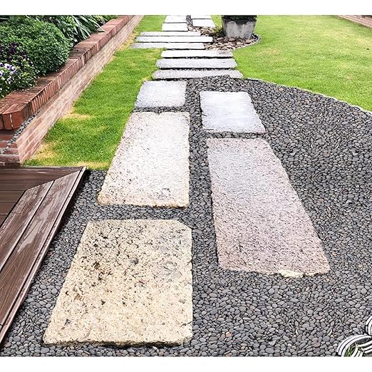 Quibbay 45 LB Natural River Rocks Mexican Beach Pebbles, 0.3-0.6 Inch Natural Unpolished Bulk Rocks, Pebbles for Landscaping Garden Paving Plant, Rocks for Walkways Outdoor Decorative Stone, Grey