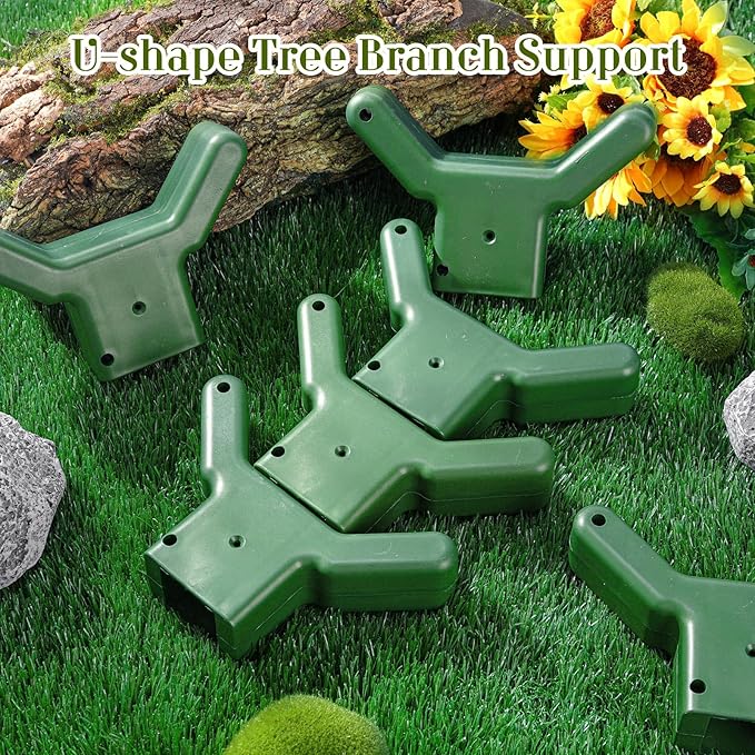 Yungyan 16 Pcs Tree Support, Plastic Fruit Branch Support Device Tree Brace Prevent Them from Breaking for Vineyards Ornamental Gardens Orchards Fits on Standard 1.57 x 1.57 Inch Lumber (Green)