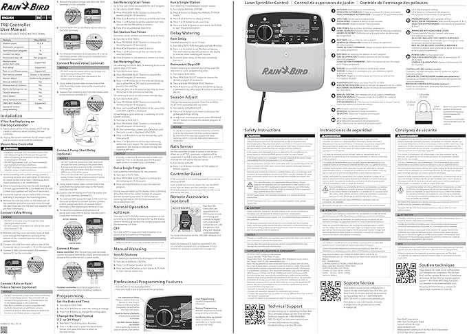 Rain Bird TRU4I Program-Based Indoor Irrigation Controller/Timer, WiFi Ready, 4-Zone/Station