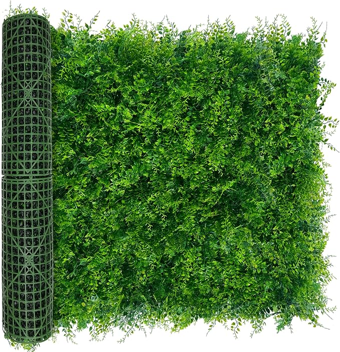 DOPGIB Greenery Faux Grass Wall Backdrop: 40"x120"（33.5 SQFT） UV-Anti Artificial Green Boxwood Panel for Patio Balcony Privacy & Ivy Fence Covering Privacy, Garden, Backyard Wall Backdrop Decor