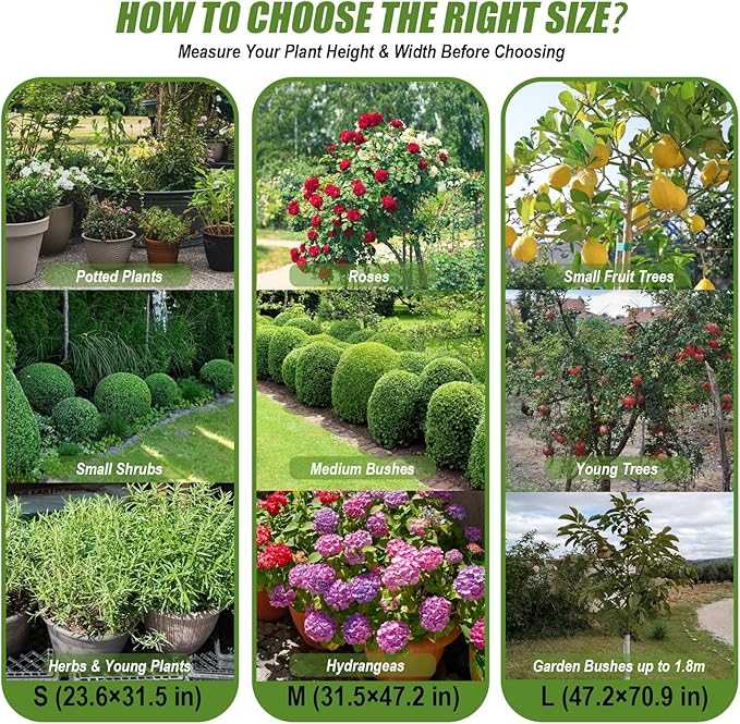 5Pcs Plant Frost Protection Covers 23.6x31.5 Inches – Reusable Breathable Freeze Blankets with Drawstring, Waterproof Non-Woven Fabric Frost Cloth for Winter Plant, Shrub, Tree, and Garden Protection
