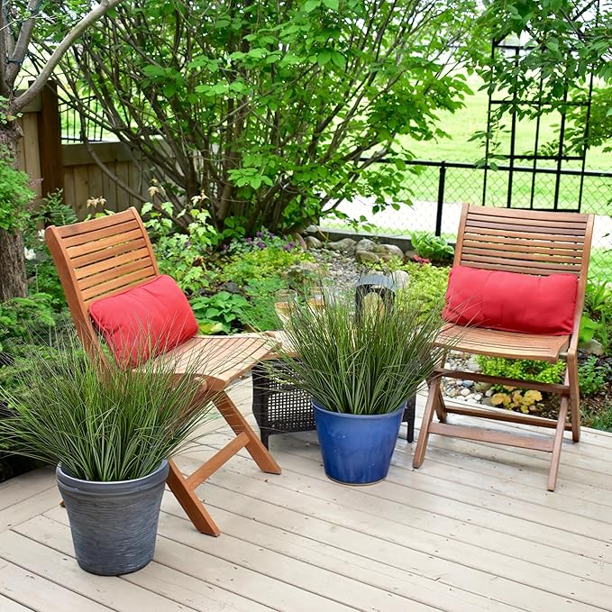Uqueeten 48PCS 17.3" Fake Plants Artificial Wheat Grass Greenery Plastic Plants Fake Grass Artificial Plants for Outdoor Decor Artificial Plant with Greenery Stems for Indoor Home Decoration