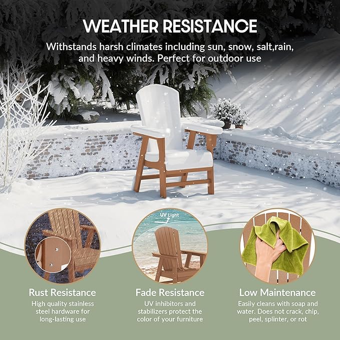 WestinTrends Dylan Dylan Outdoor Patio Shell-Back Adirondack Dining Chair Weather Resistant Teak