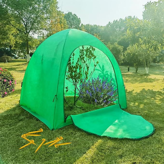 59″*59″*60″ Large Winter Plant Warm Covers with Air Hole for Raised Bed- Warm Tent Freeze Protection Humidity Domes for Germination, Seedling Propagation Protecting Plants from AnimalsV 2PCS