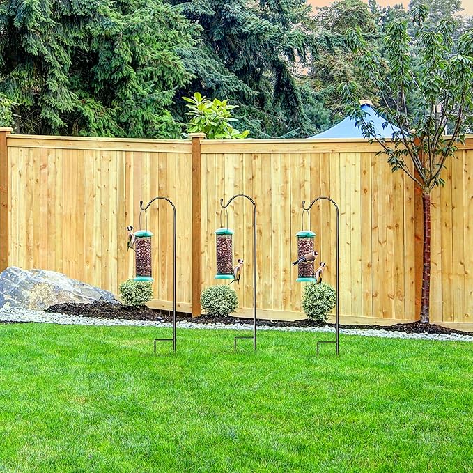 Sorbus Shepherds Hooks for Outdoor - Set of 10 Extendable Garden Planter Stakes for Bird Feeders, Outdoor Décor, Plants, Lights, Lanterns, Flower Baskets and More! Supports Up to 6.5 Lbs. (10 Pack)