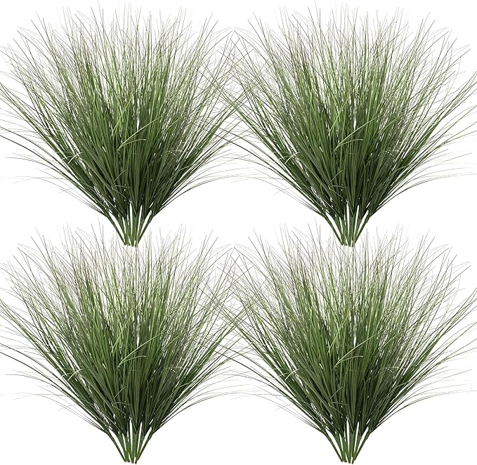 Uqueeten 48PCS Fake Plants Artificial Wheat Grass Greenery Plastic Plants Fake Grass Artificial Plants for Outdoor Decor Artificial Grass Plant with Greenery Stems for Indoor Home Decoration 26.4"