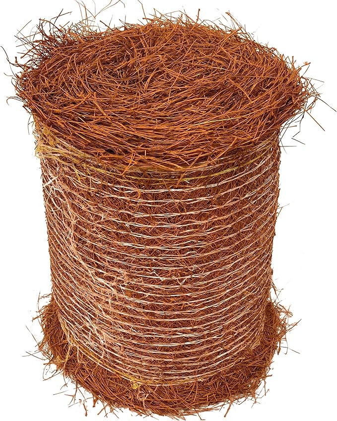 Longleaf Pine Straw Roll for Landscaping - Brown Color UV Resistant - Covers Up to 125 Square Feet