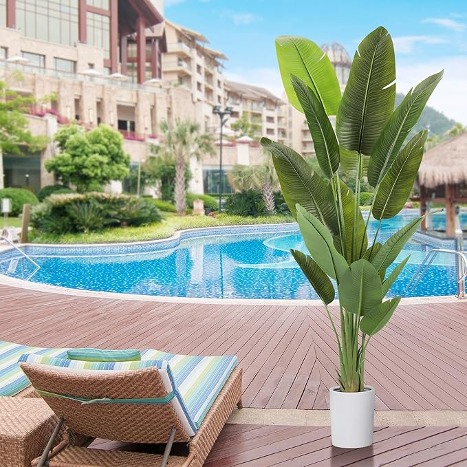 ProDeco Large Artificial Plants Indoor 7.2Ft Silk Bird of Paradise Big Tall Fake Tree Faux Green Silk Floor Potted Plants for Home Living Room Bedroom Office Decor (2 Pack)…