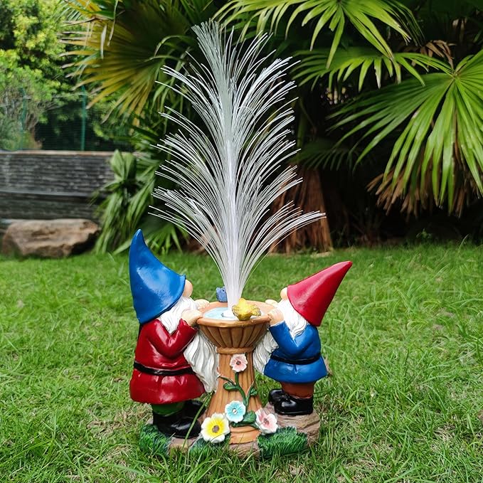 Solar Gnome Garden Statues，LED Lights Outdoor with 7 Multi-Color Changing Modes Solar Garden Decor Yard Lights Outside Patio Lawn, Gifts for Mom Grandma Women Birthday